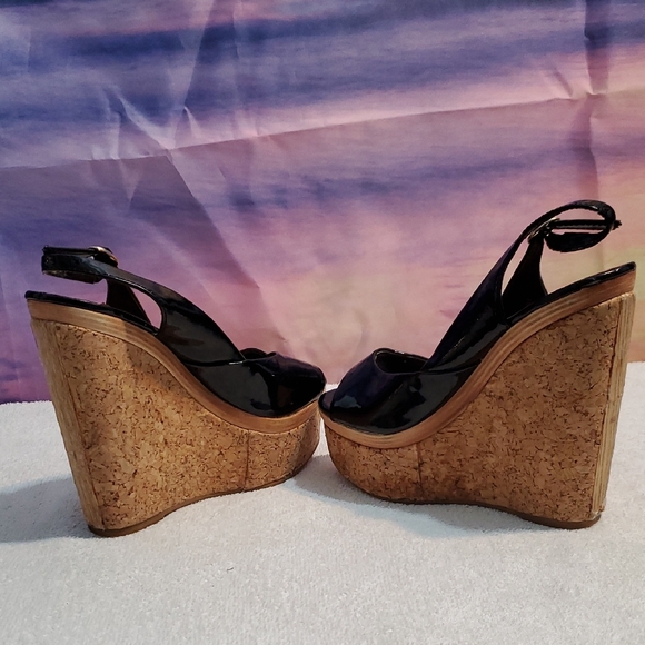 Baker Black Platform Wedge Shoe - Picture 4 of 8